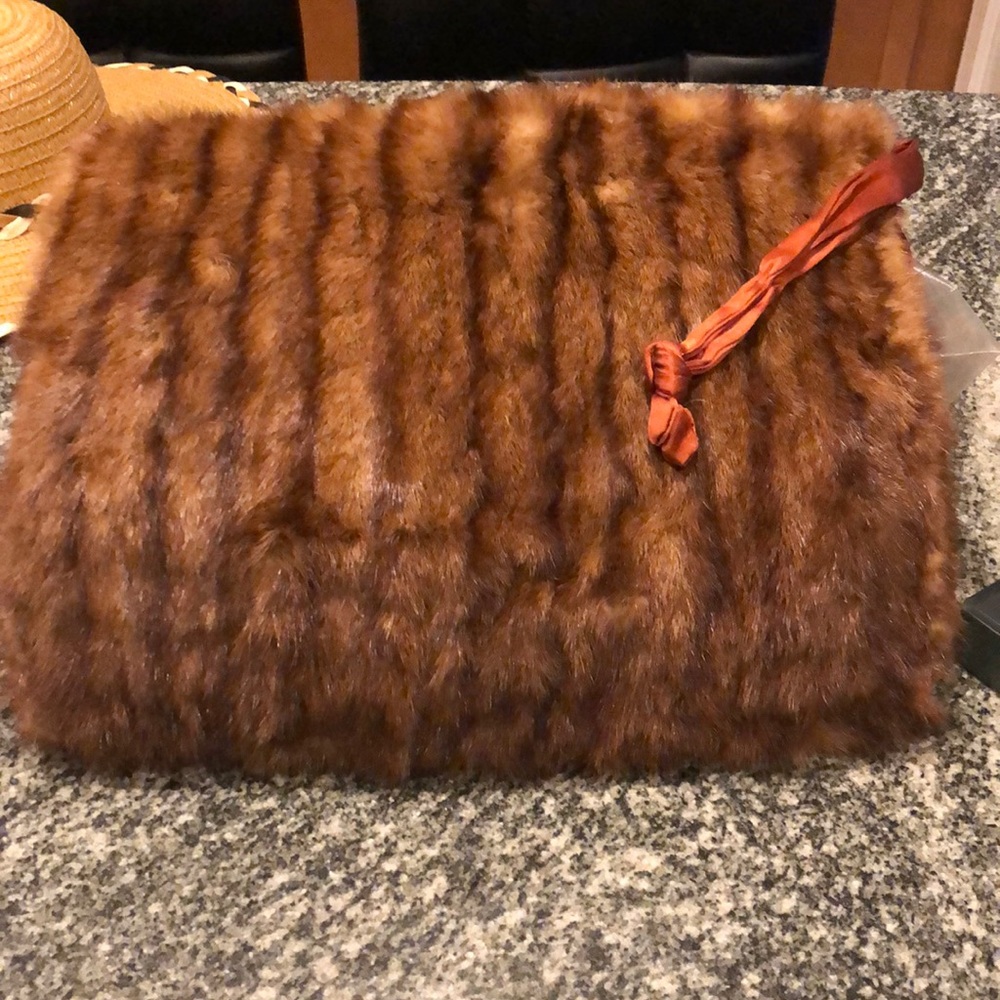 Mink muff purse combo